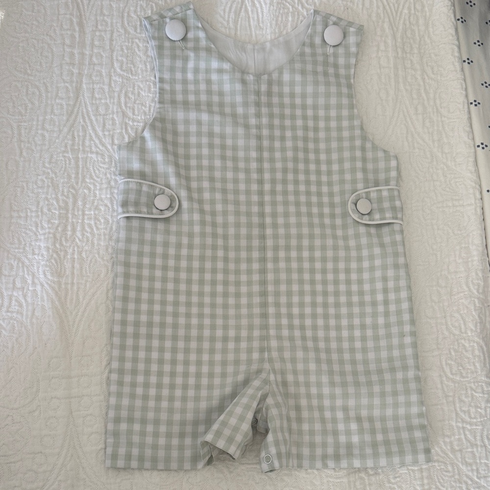 Green and White Gingham Jon Jon